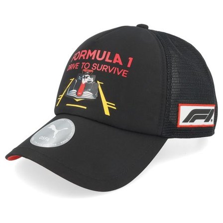 Formula One - Svart trucker Keps - F1 Drive To Survive Puma Black Foam Trucker @ Hatstore