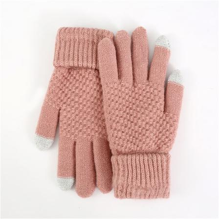 Vinter Touch Handskar Kvinnor Män Varm Tjock Stretch Knit Full Fin