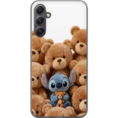 Kompatibel Mobilcover til Samsung Samsung Galaxy A05s Sød og sikker illustration med Stitch omgivet af bamser, der skaber en varm og legende følelse