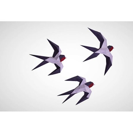 3 osaa Geometrinen Paperikäsityö Paperiveistos Joutsen 3D