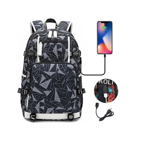 Usb-opiskelijareppu Painettu kolmiosainen reppu-A-6