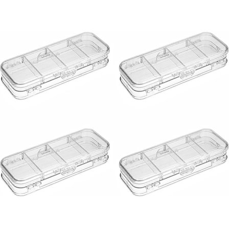 4 st Plast Dubbeldäck Penna Box, Stor Kapacitet Genomskinlig Svart Brevpapper Box Med Avtagbar Linjal, Pennfodral Med Fack Tillbehör Utility Box