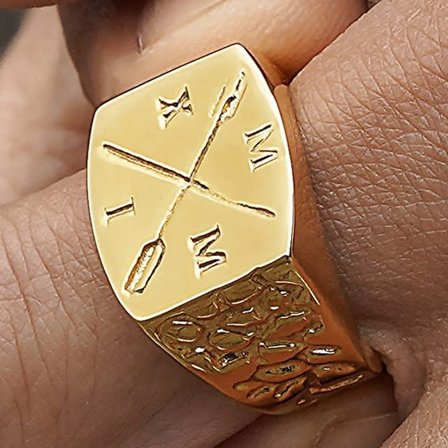 Anillo dorado Titus para hombres - Anillos tipo sello