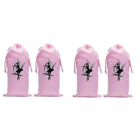 4 stk Danseskopose Oppbevaringspose Ballet Organiser Håndveskeposer Ballet, rosa