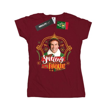 Elf Dam/Kvinnor Buddy Leende Bomull T-shirt XL Bourgogne