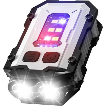 Mini USB C Uppladdningsbar Kraftfull LED-ficklampa med Rött Blått Blink DXGHC