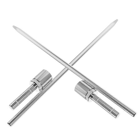 Jordspyd Flaggstang Feste Stake Sølv Rotasjonsforebygging Utendørs Bedrifter 2 stk (FMY)