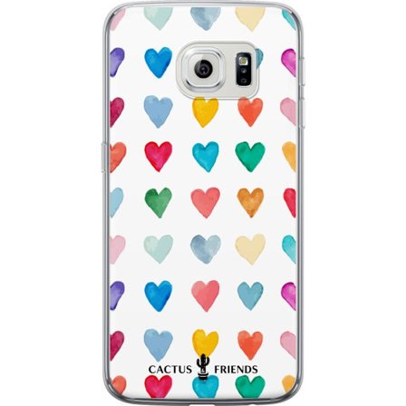 Yhteensopiva Puhelinkuori Samsung Samsung Galaxy S6 edge Cactus and Friends - Watercolor Love Grid