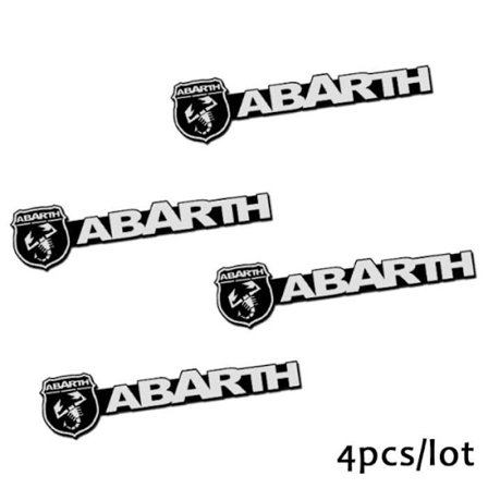 3D Audio Klistremerker - Fiat - 500 500X Abarth Punto - Svart - 4 stk - Enkel å installere