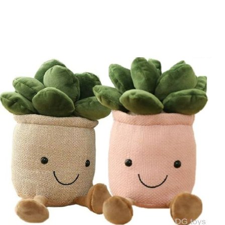 Naturtrogna tulpan suckulenter växter plysch stoppade leksaker olyckliga kruka blomma kaktus