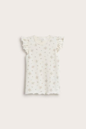 Newbie | Prążkowany top | Offwhite