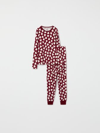 Polarn O. Pyret - Adult pyjamas with heart print - XL - Childrenswear - red