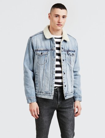 Levi's Type 3 Sherpa Trucker Stonebri - Blue - M