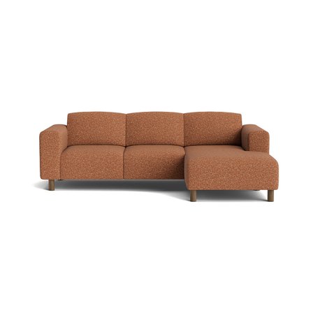 Toledo chaiselong sofa, højrevendt - Puente Brun terracotta - 238x152x78 - Sofa, chaiselong