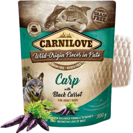 Carnilove - Dog Pouch Paté Karpe med gulrot 300 g - Hund - Hundefôr & hundemat - Våtfôr & våtmat - ZOO.no