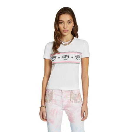 Chiara Ferragni Collection Collection Maxilogomania T-shirt Jersey Hvid, Dame T-shirts