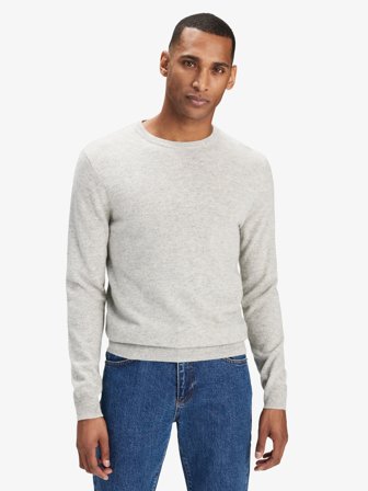 John Henric Men's Grey Cashmere Jumper Size S
