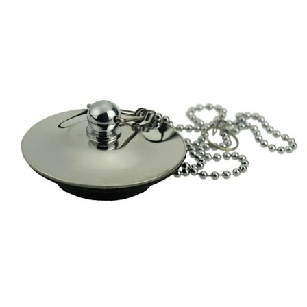 Rostfritt stål badkar lock med metallplugg diameter 44mm