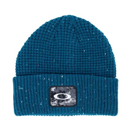 Oakley - Blå cuff Beanie - Ellipse Patch Waffle Beanie New Balsam Cuff @ Hatstore