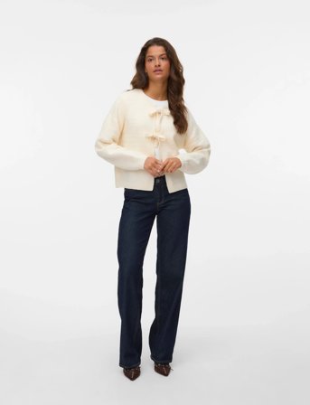 Vero Moda Vmboom Structure Ls O-Neck Tie Card Boo - Cream - XL