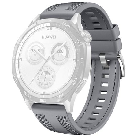 20mm Nylon Silikon Klockarmband Huawei Watch GT 3 Pro 43mm / GT 3 42mm / GT 2 42mm / Watch 2 Ersättningsarmband - Grå