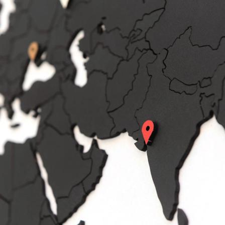 Mimi Innovations Väggdekor Världskarta Luxury Pussel Svart 100x6 Svart