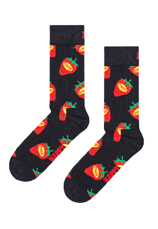 Happy Socks Strawberry Fresh Sock Strumpor Unisex Svart 41-46