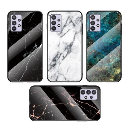 Samsung A13 4g Marmorskal 9h Härdat Glas Baksida Glassback V2 Multicolor Emerald Green
