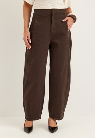 VILA - Vichia Hw Barrel Jeans - Coffee Bean