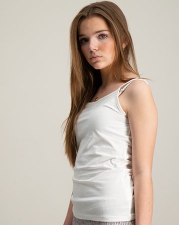 LMTD NLFNOVE STRAP SHORT S TOP 2P Hvid Toppe/Bluser Pige - Kids Brand Store