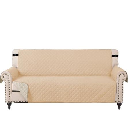 Vedenpitävä, liukumaton ja likaa hylkivä mukava sohvanpäällinen yhdestä kappaleesta Konepestävä sohvanpäällinen Khaki Soffskydd för fyra personer