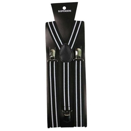 Kapea raidalliset kiinnittimet 2,5 cm - mustavalkoinen