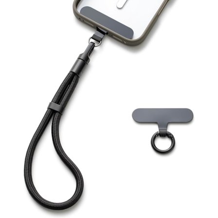 1 st Mobiltelefon Lanyard Telefon Armband, Justerbara Telefonberlocker, Anti-förlorad Lanyard Armband - svart