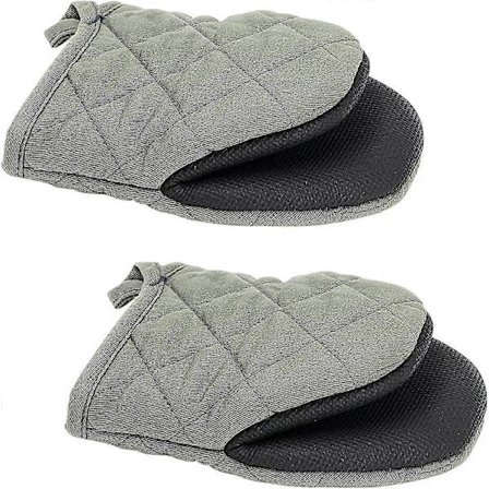 Varmebestandige hansker, vattert design, sklisikre håndflater, sett med 2, ideell for bruk på kjøkken og grill LES