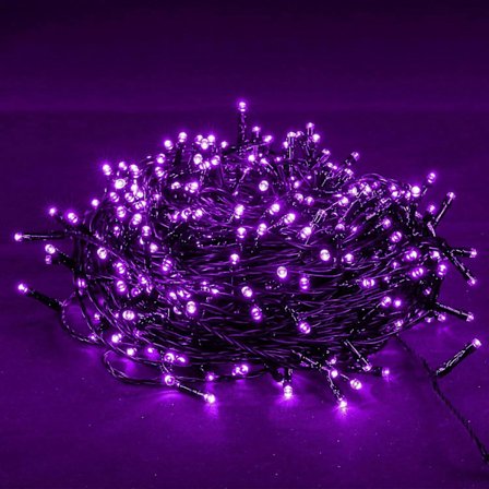 Kiiltävät Violetit Halloween-Valot, 500 LED 50M Halloween-Valot Pistokkeella, Vedenkestävät Halloween-Valot Ulko- ja Sisätiloihin, Halloween-Koristelu