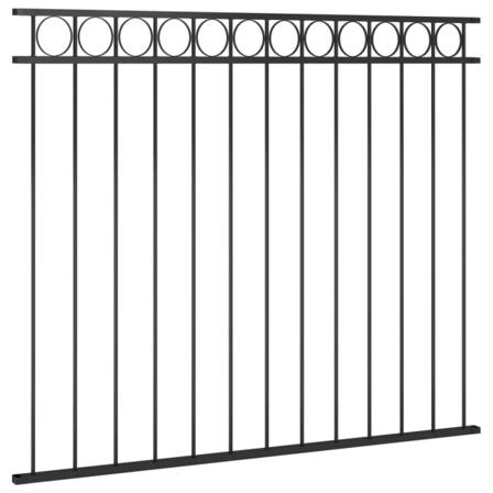 vidaXL Staketpanel stål 1,7x1,5 m svart Svart