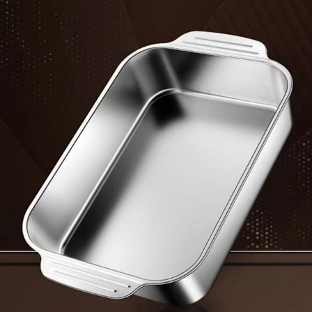 1 st - Rostfri stålplåt Rektangulär bricka Grill-33*19