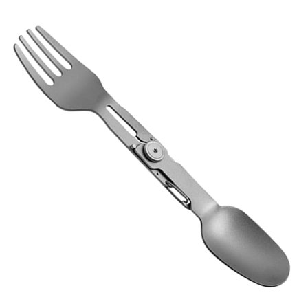 Titanium Gear Hopfällbara Sked och Gaffel för Utomhusäventyr