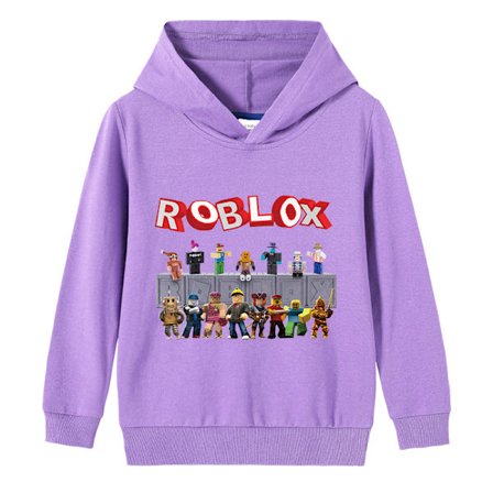 Roblox barnkläder - bomull huvtröja - lila