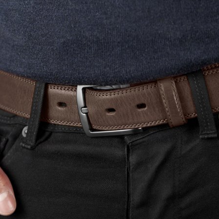 Classic Dark Brown Leather Belt for Men - Leather Belts
