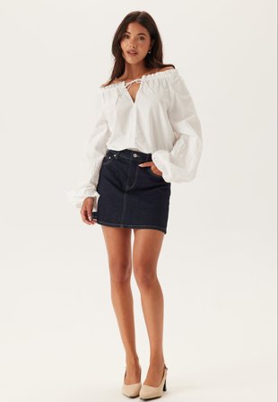 BUBBLEROOM-Broderie Anglaise Tie Blouse-M