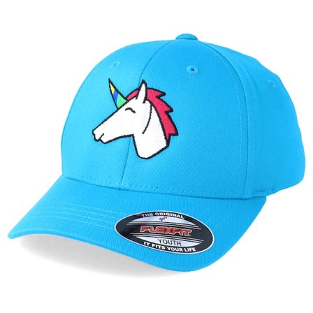 Unicorns - Blau flexfit Cap - Kids Unicorn Aqua Flexfit @ Hatstore