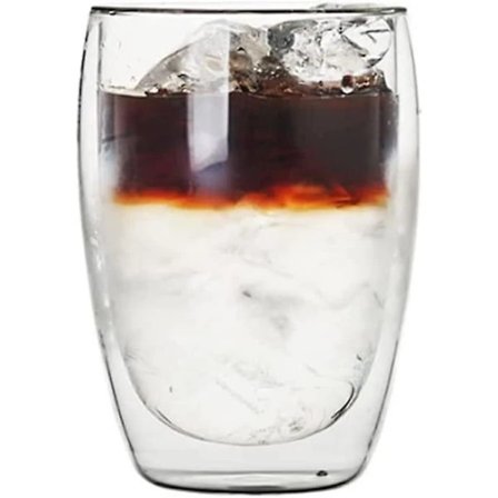 Glas Kaffemuggar, Dubbelväggiga Isolerande Termiska Koppar Dricksglas För Te/kaffe/latte/cappuccino/café/mjölk (1, 350ml/12oz)