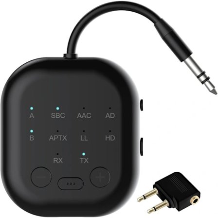 2025 Seneste Model Bluetooth Sender Modtager, Bluetooth Lydadapter til Fly, Trådløs Sender til TV, Fitnesscenter, Aptx HD, Aptx Low L