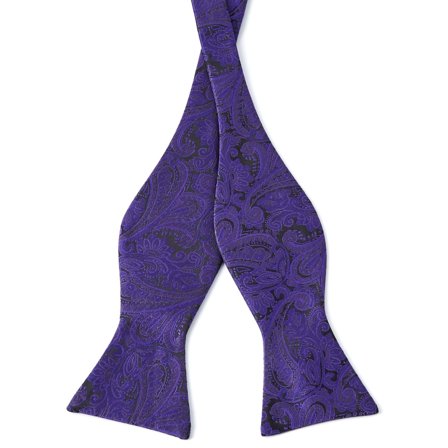 Papion self-tie cu model Paisley violet închis pentru bărbați - Papioane self-tie
