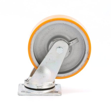 Hjul, 200x50 mm, drejehjul, 1000 kg, PU