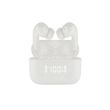 Trådløse ørepropper Bluetooth 5.4 med støyreduksjon LED-strømdisplay AI Smart Translation-hodetelefoner Hvit