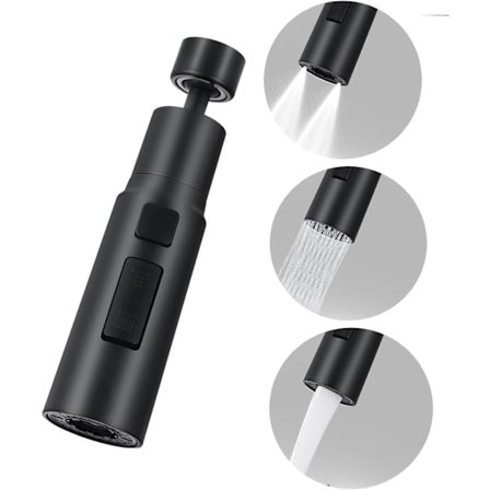 Köksblandare med sprayfunktion, stänkskydd, 3 funktioner. 360° roterande blandarförlängare för köksbänk (HSx360)