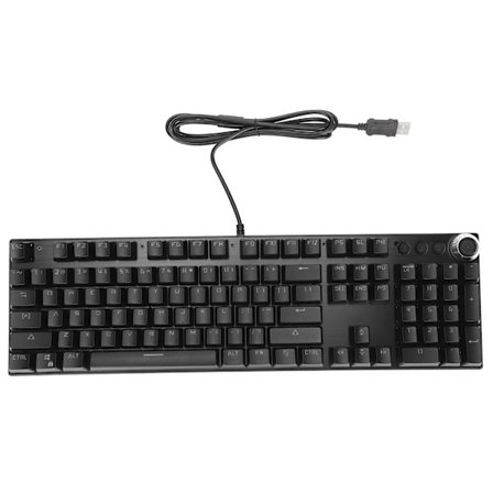 Mekanisk tangentbord med kabel, stöd för spel, bakgrundsbelysning, grön axel, tangentbord med 104 tangenter för stationära PC-spel, kontor