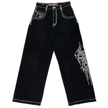 Baggy Jeans Hip Hop Rock Broderimönster Män Kvinnor 2024 Nytt Mode Streetwear Retro Harajuku Hög Midja Vida Ben Jeans